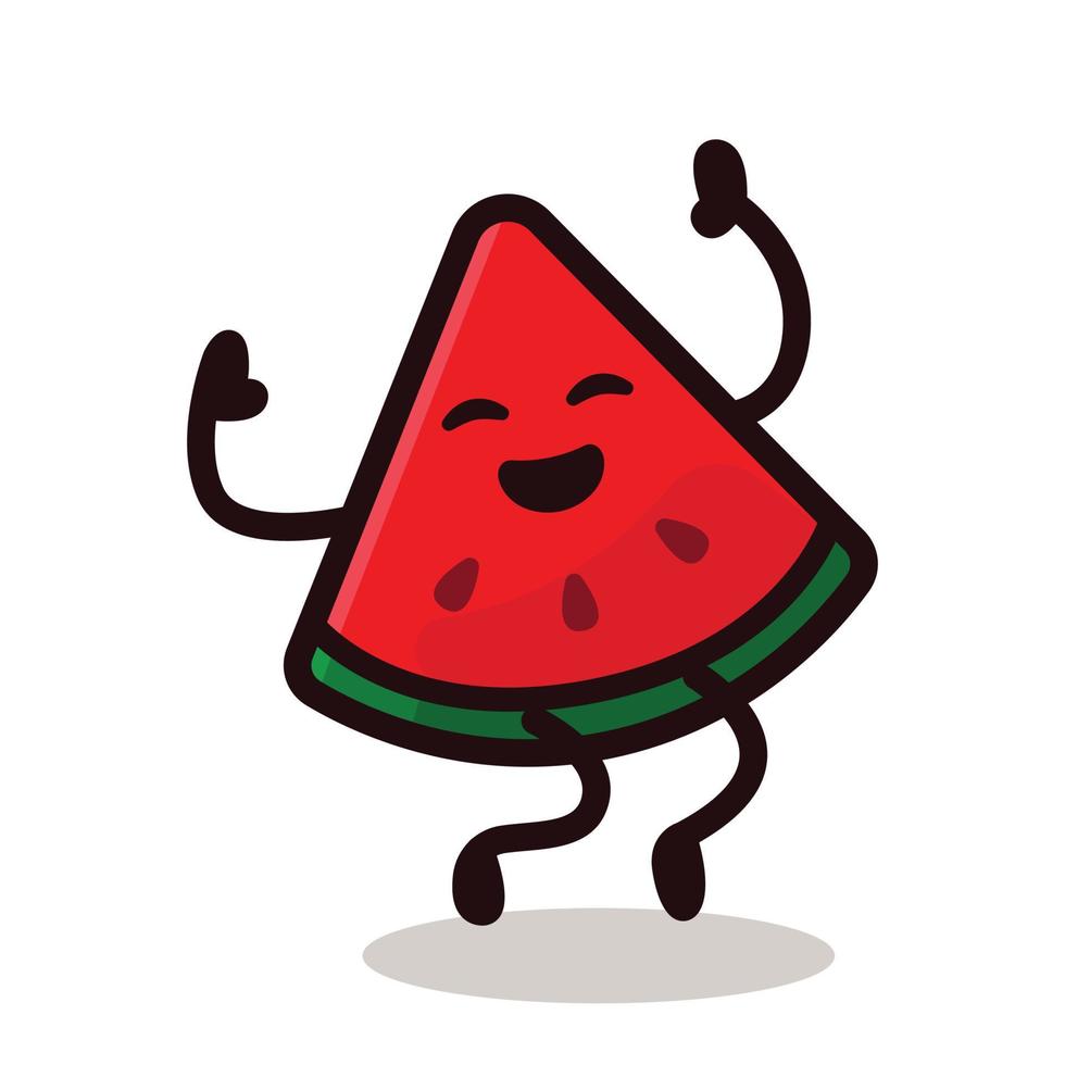 vattenmelon söt maskot design vektor
