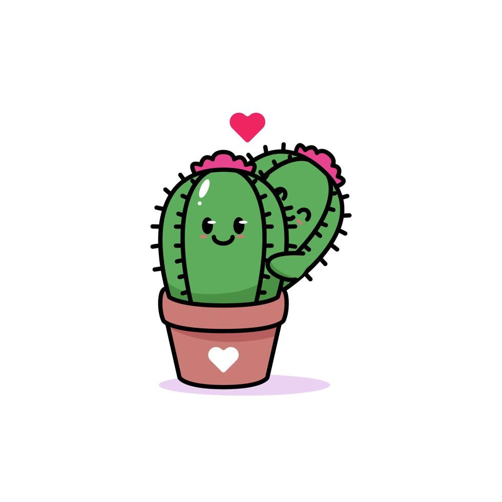 süßes Kaktus-Maskottchen vektor