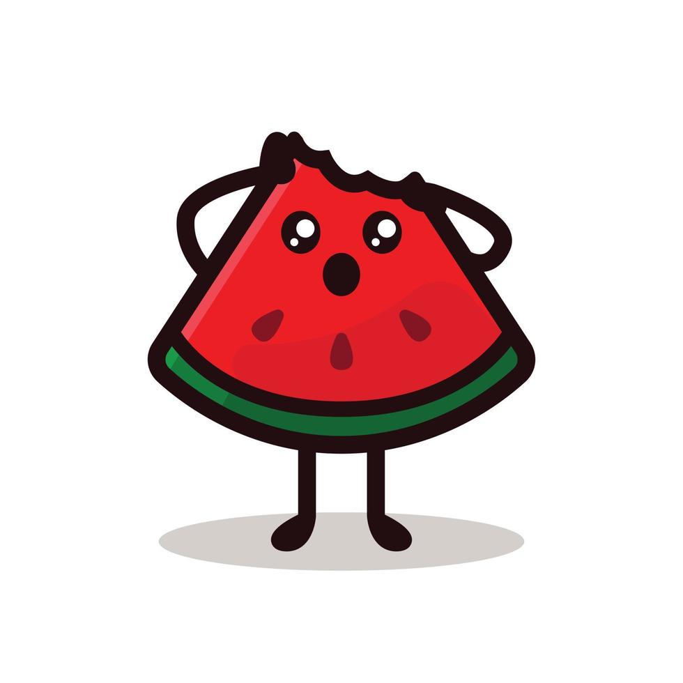 Wassermelone süßes Maskottchen-Design vektor