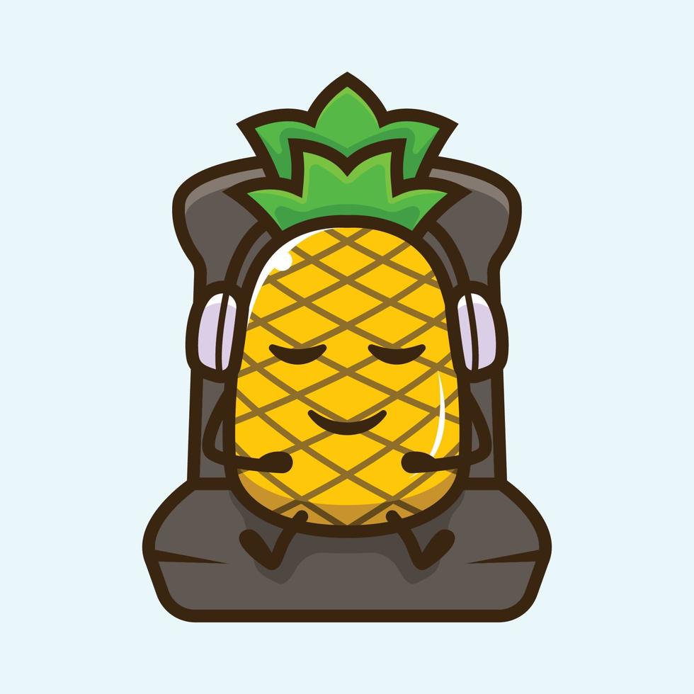 Ananas süßes Maskottchen-Design vektor