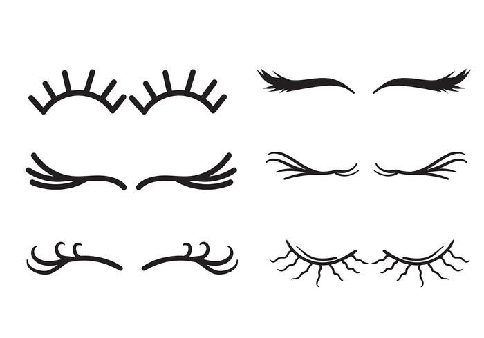 Wimpern Clipart Set vektor