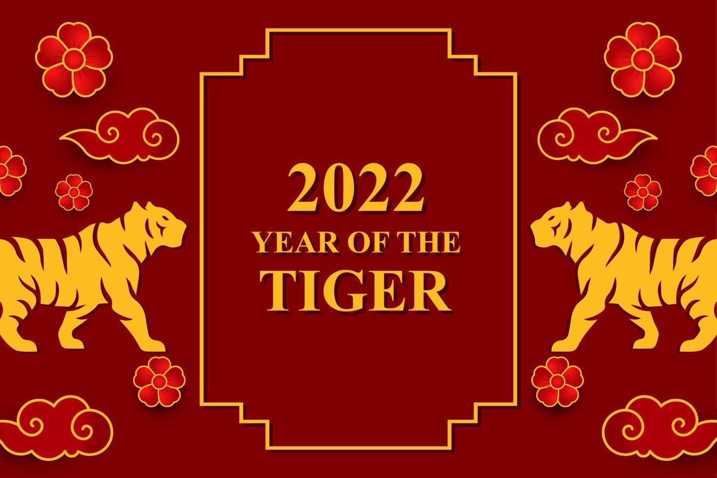 chinesisches neujahr 2022. das jahr des tigers vektor