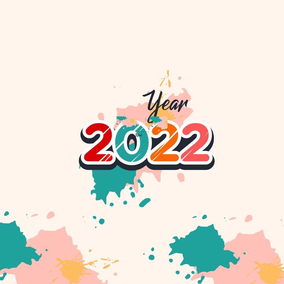 neues Jahr 2022 Illustration Vektorgrafik Hintergrund vektor