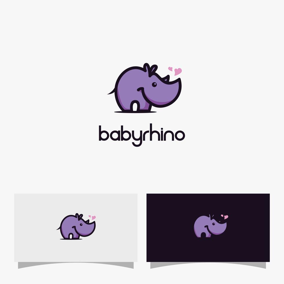 Illustrationsvektorgrafik von Baby-Nashorn geeignet für Babyshop usw. vektor