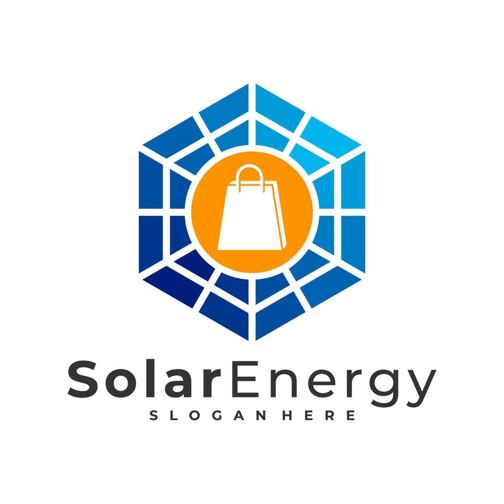 Shop-Solar-Logo-Vektor-Vorlage, kreative Solarpanel-Energie-Logo-Design-Konzepte vektor