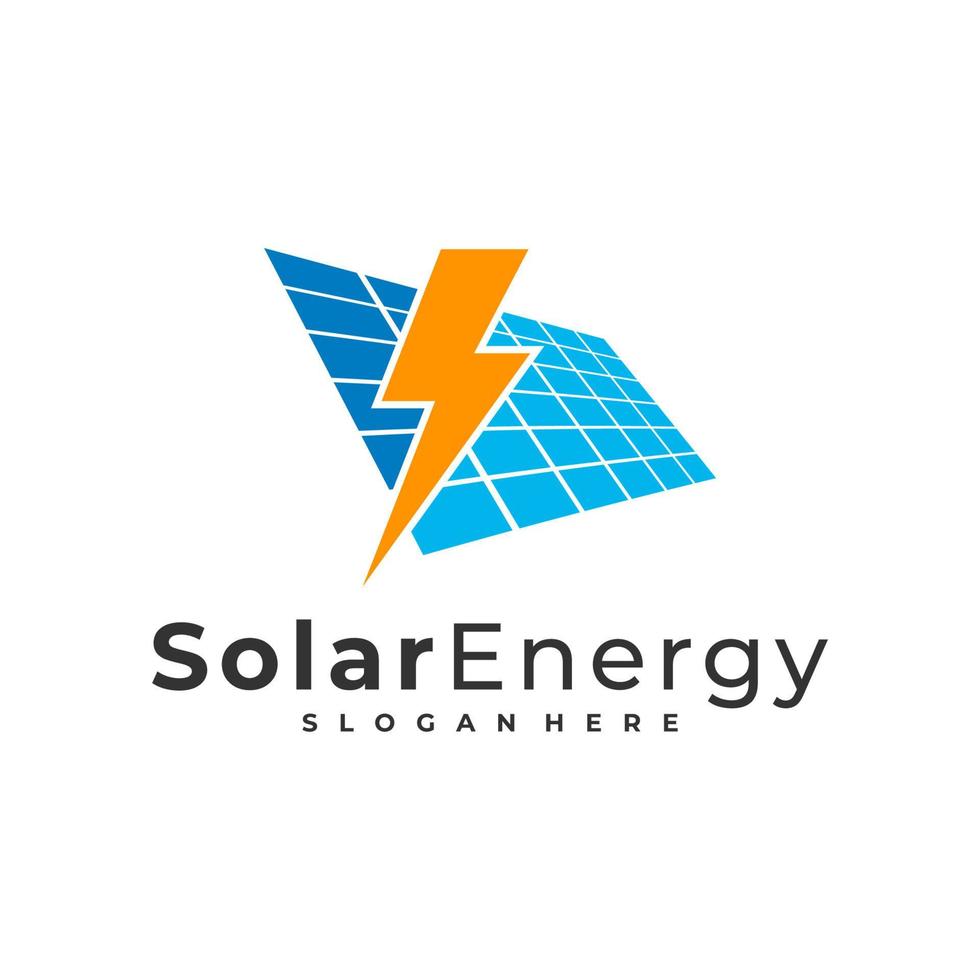 Solarenergie-Logo-Vektor-Vorlage, kreative Solarpanel-Energie-Logo-Designkonzepte vektor