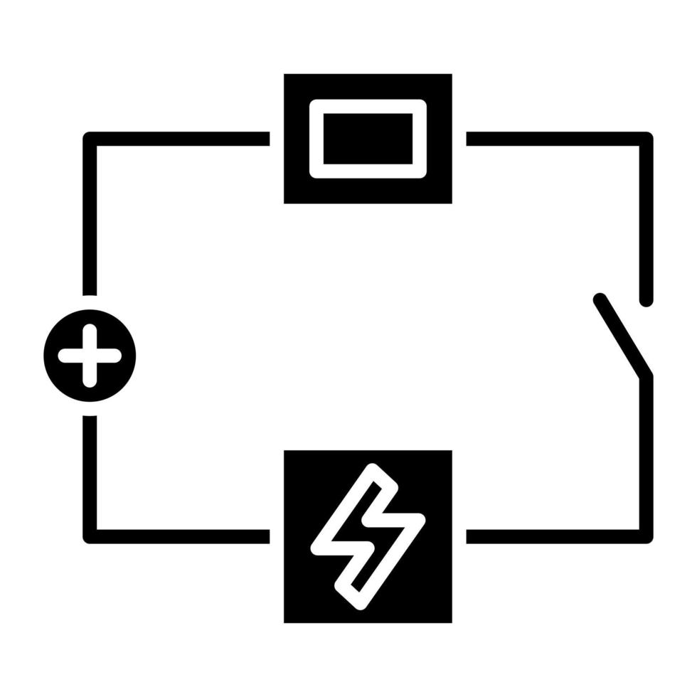 Stromkreis-Glyphe-Symbol vektor