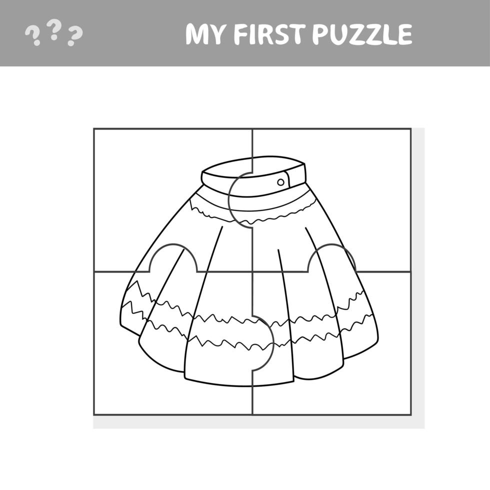 mein erstes Puzzle mit Cartoonrock. einfaches Spiel für Kinder. pädagogisches Arbeitsblatt. vektor