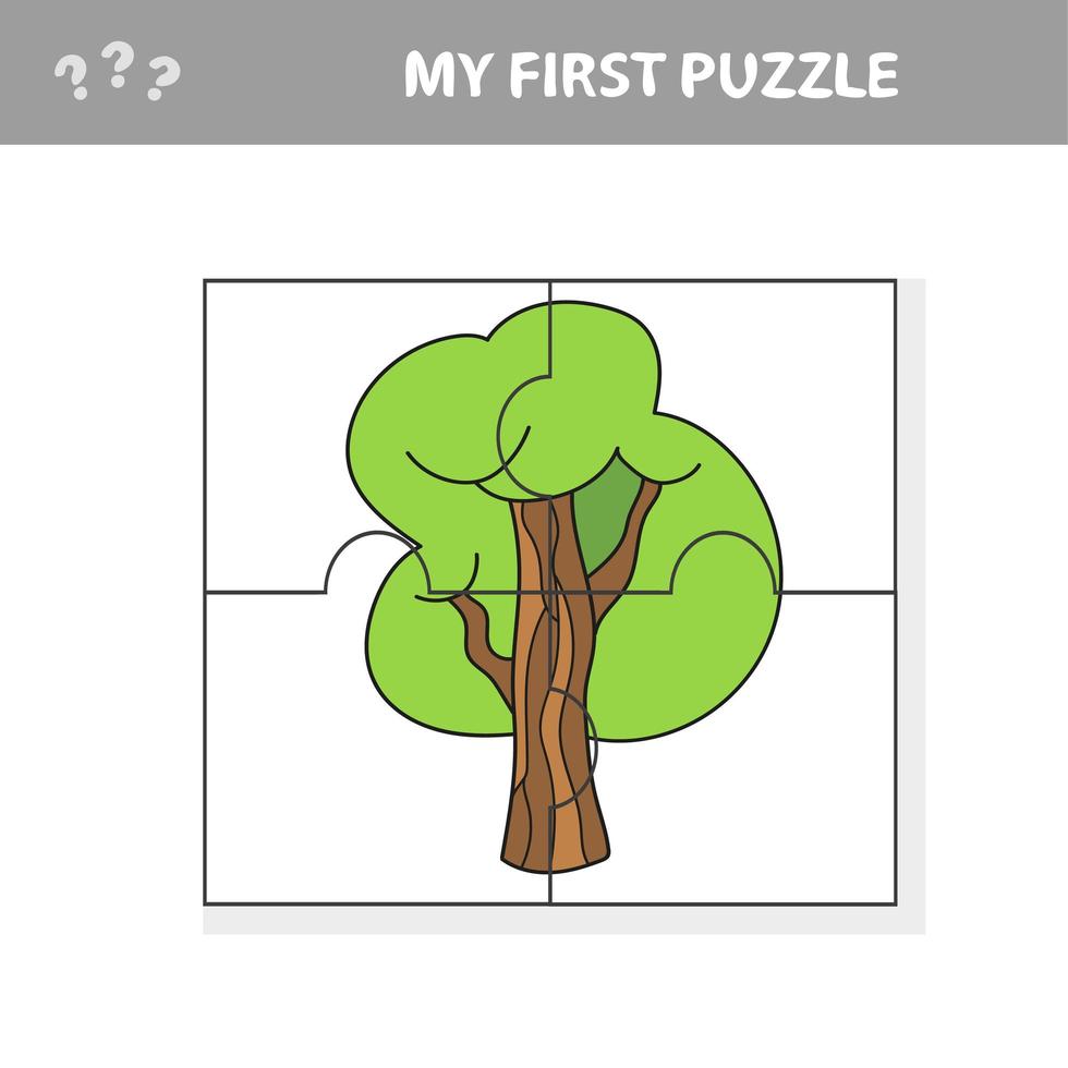 Puzzle-Baum-Design - Puzzle-Baum-Illustration für Kinder vektor