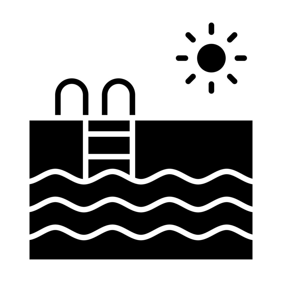 Schwimmbad-Glyphe-Symbol vektor