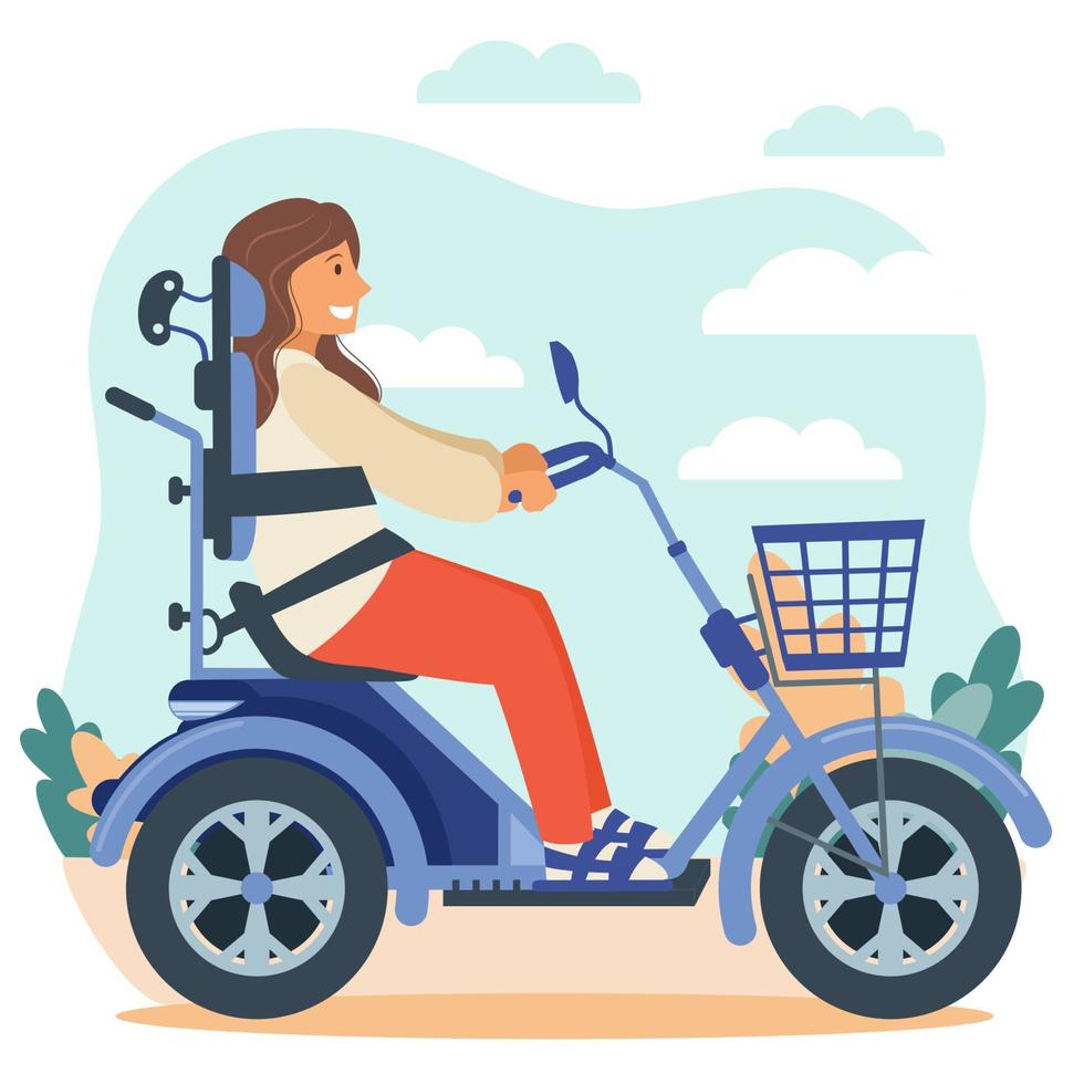 trehjuling för personer med funktionsnedsättning vektor