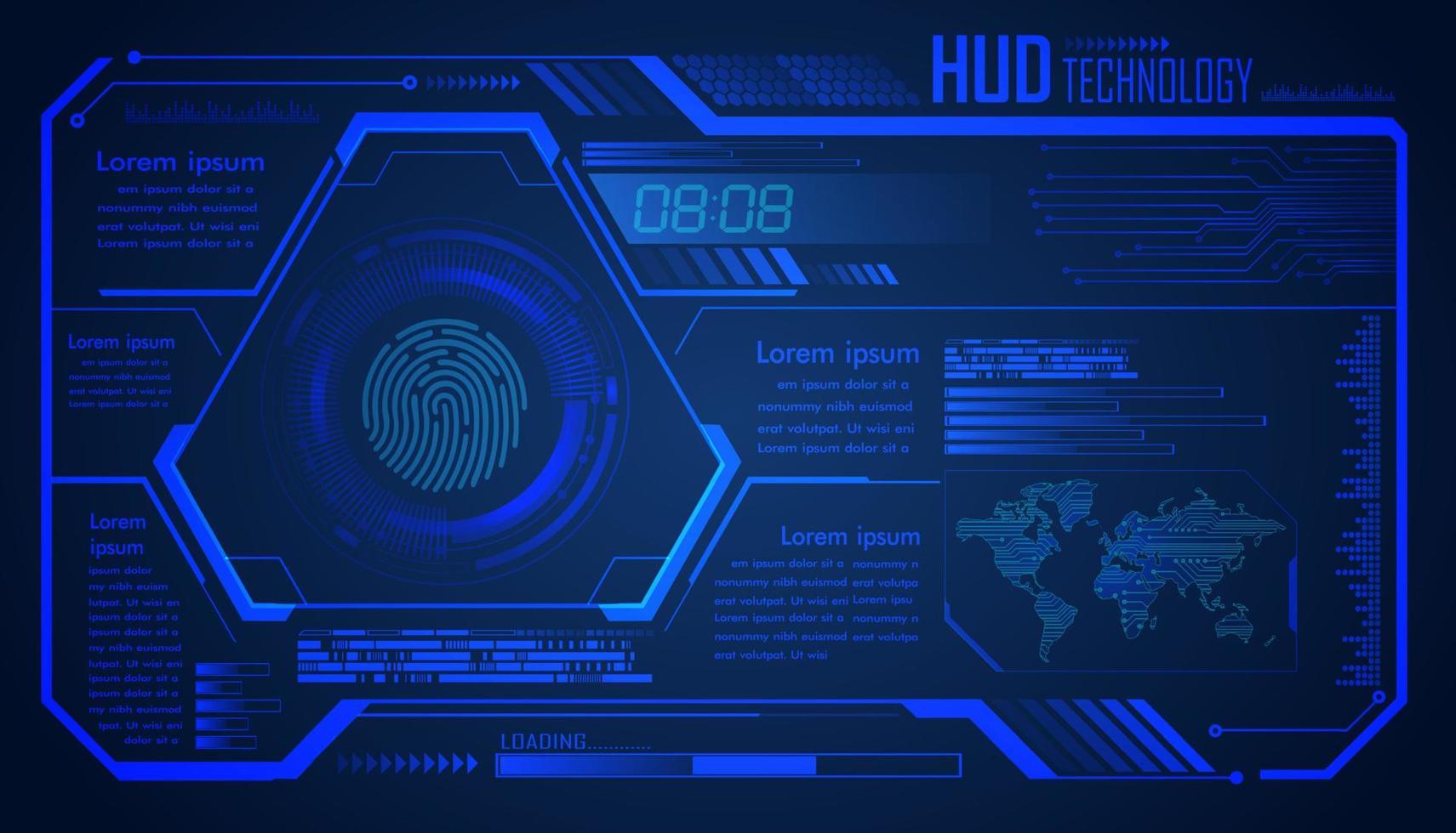Hud Cyber Circuit Zukunftstechnologie Konzept Hintergrund vektor