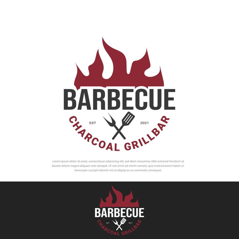 bbq logotyp vintage grill emblem. restaurangetiketter, emblem, vektorlogotypmallar vektor