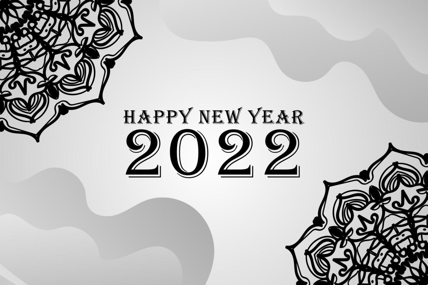 abstrakt bakgrund gott nytt år 2022 på mandala stil vektor