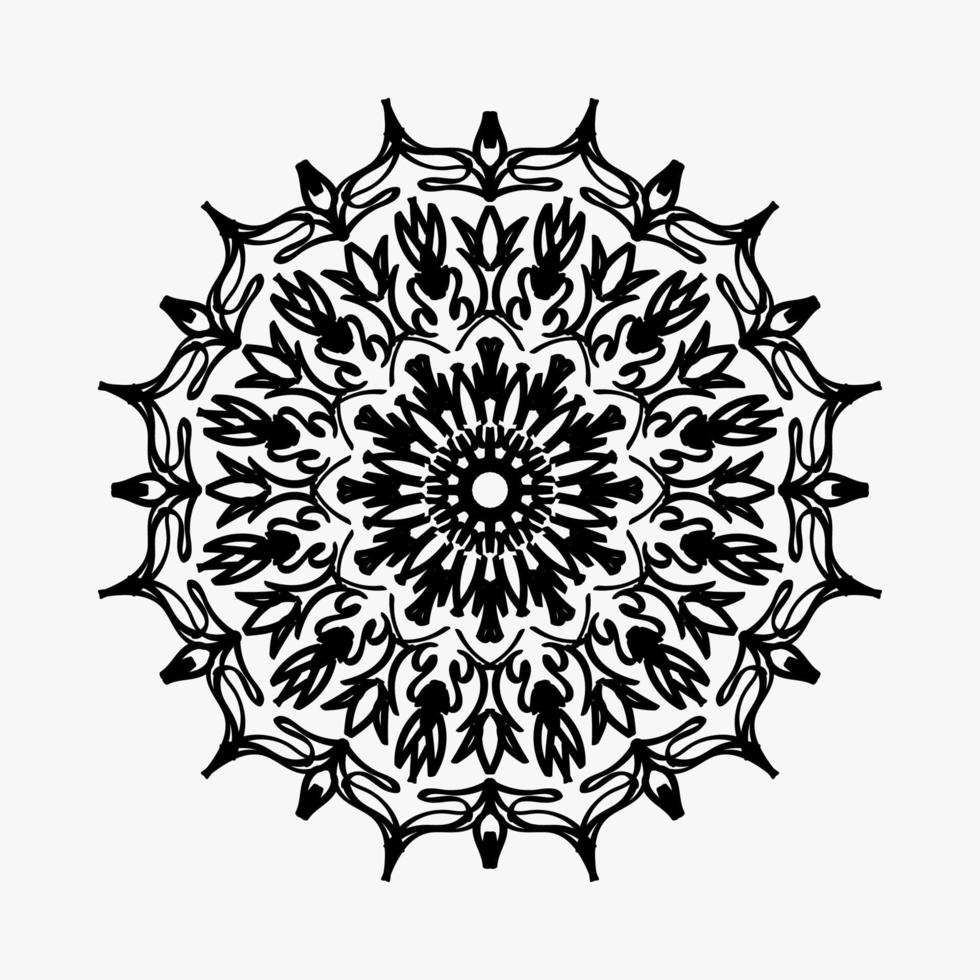 kreisförmiges Muster in Form von Mandala mit Blume für Henna-Mandala-Tattoo-Dekoration vektor