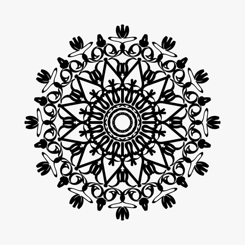 kreisförmiges Muster in Form von Mandala mit Blume für Henna-Mandala-Tattoo-Dekoration vektor