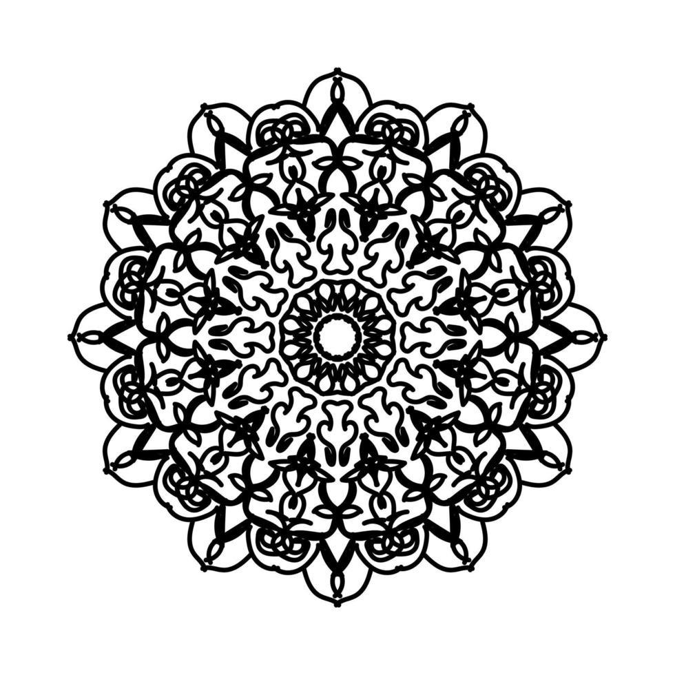 kreisförmiges Muster in Form von Mandala mit Blume für Henna-Mandala-Tattoo-Dekoration. vektor