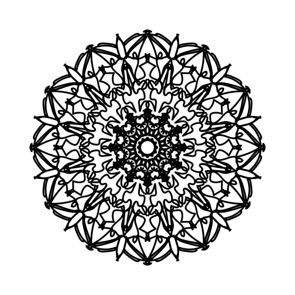 cirkulärt mönster i form av mandala med blomma för henna mandala tatuering dekoration. vektor