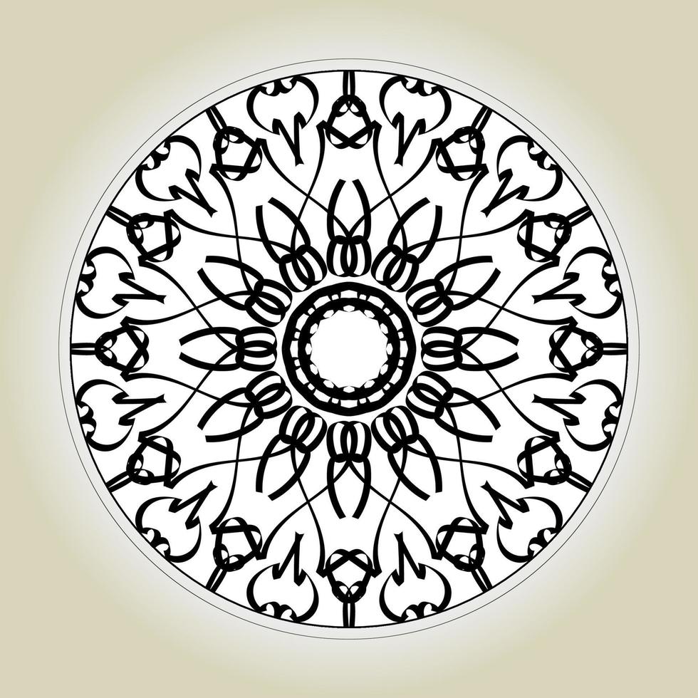 kreisförmiges Muster in Form von Mandala mit Blume für Henna-Mandala-Tattoo-Dekoration. vektor