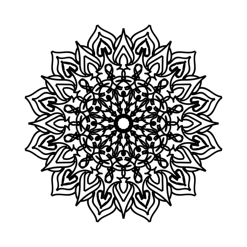 cirkulärt mönster i form av mandala med blomma för henna mandala tatuering dekoration. vektor