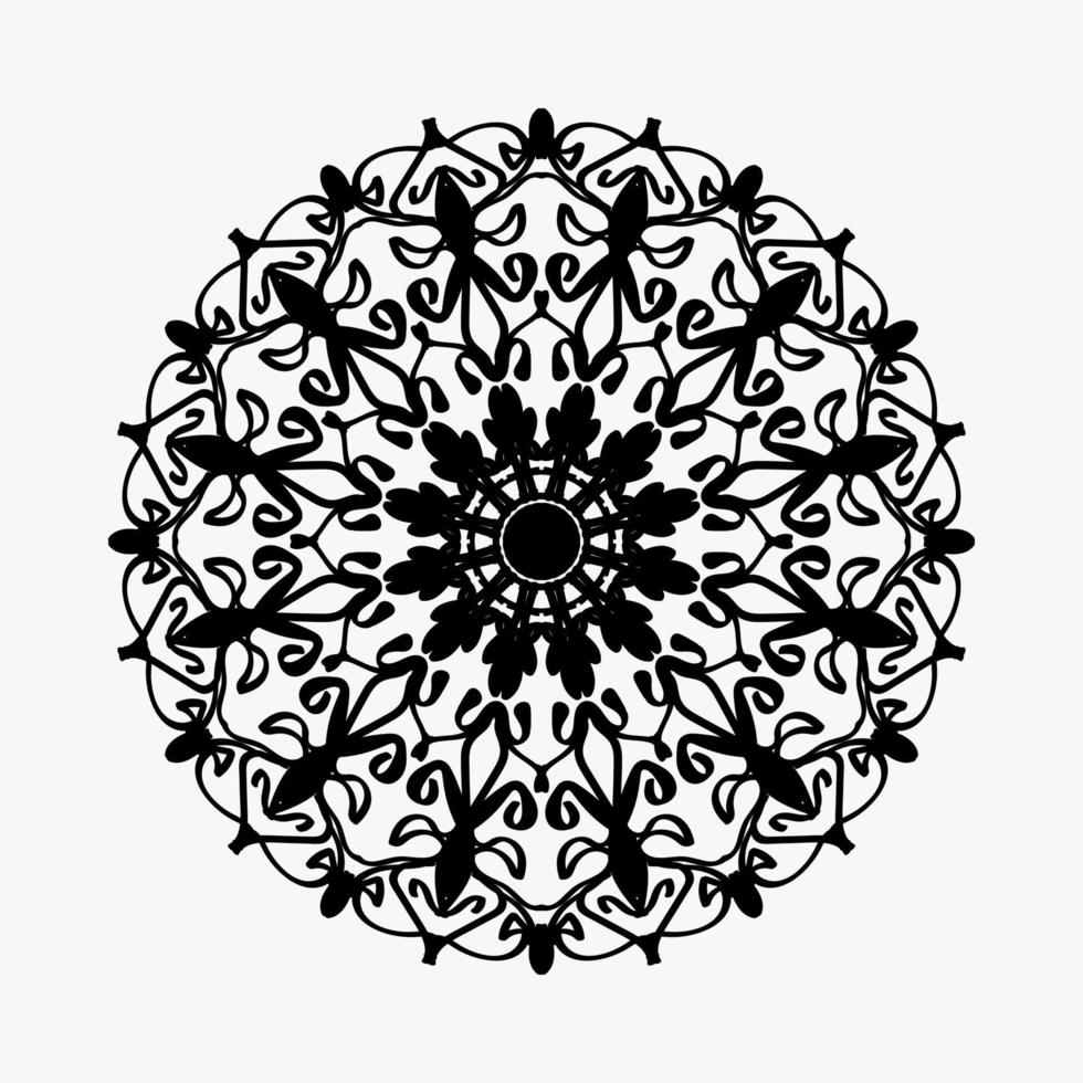 kreisförmiges Muster in Form von Mandala mit Blume für Henna-Mandala-Tattoo-Dekoration vektor