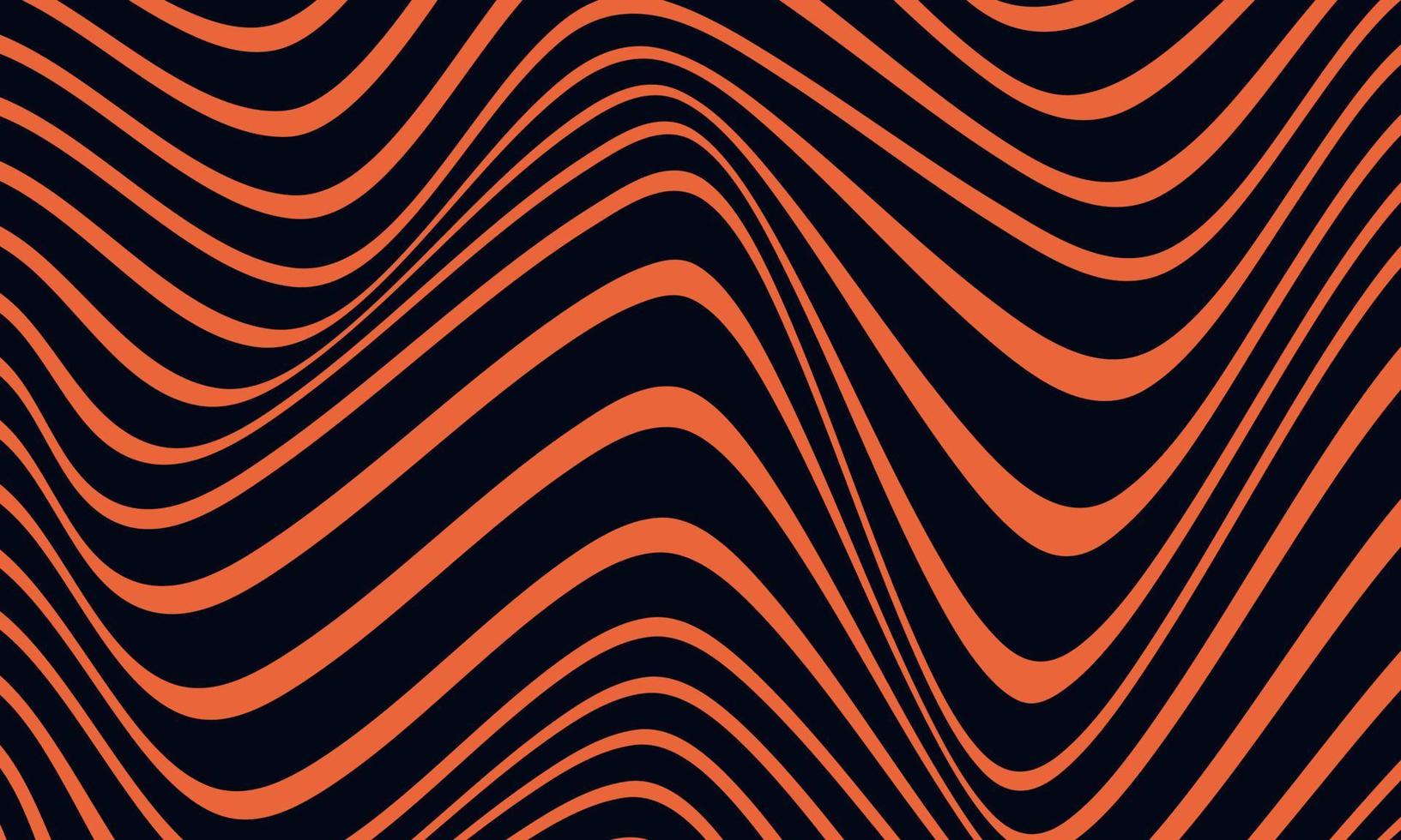 abstrakt randig bakgrund i svart och orange med vågiga linjer mönster. vektor