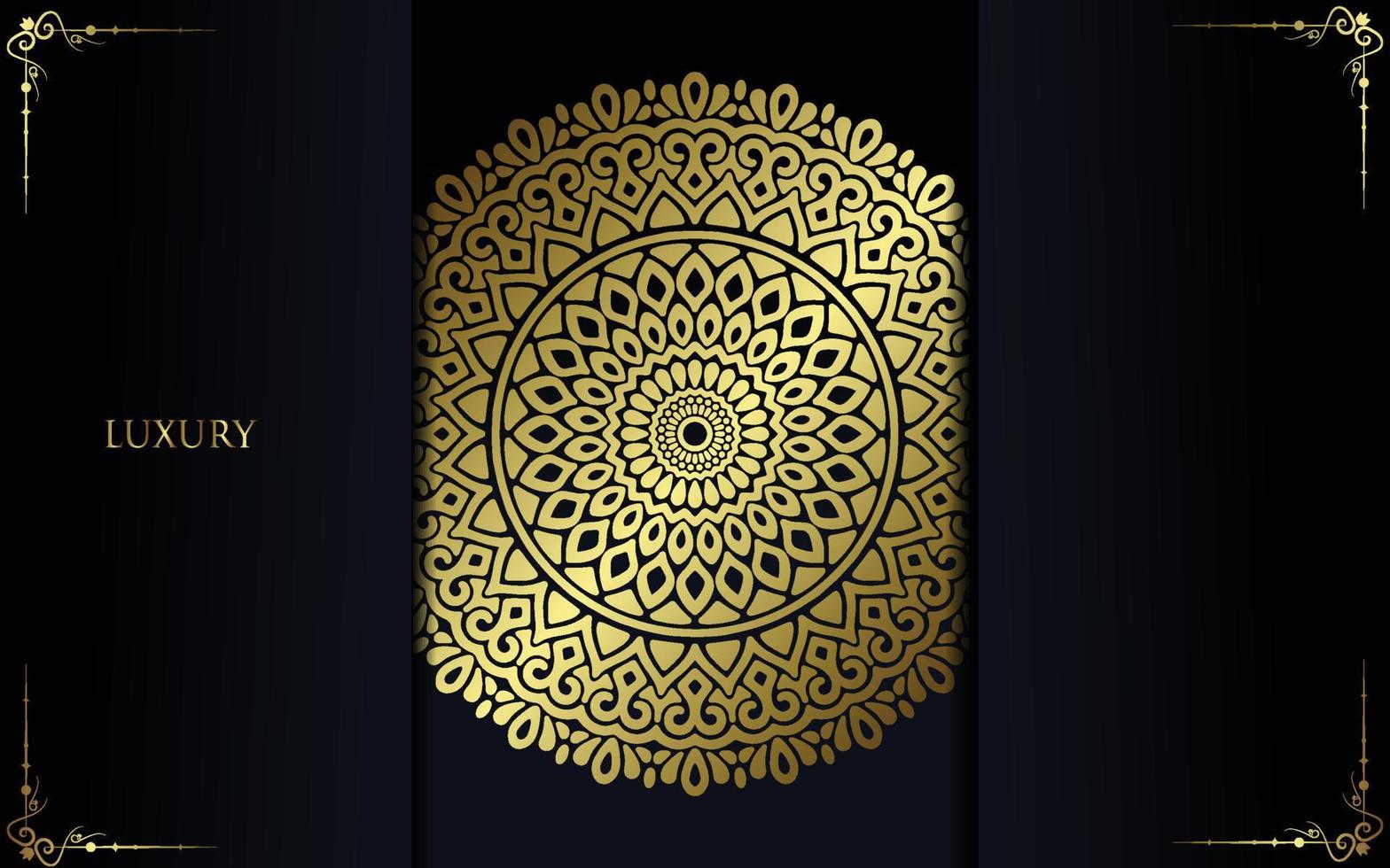 Luxus Gold Mandala verzierten Hintergrund für Hochzeitseinladung, Buchcover vektor