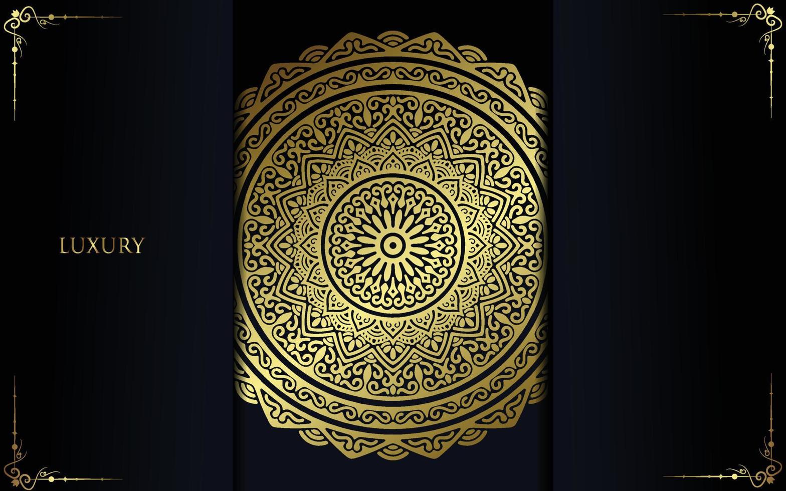 Luxus Gold Mandala verzierten Hintergrund für Hochzeitseinladung, Buchcover vektor