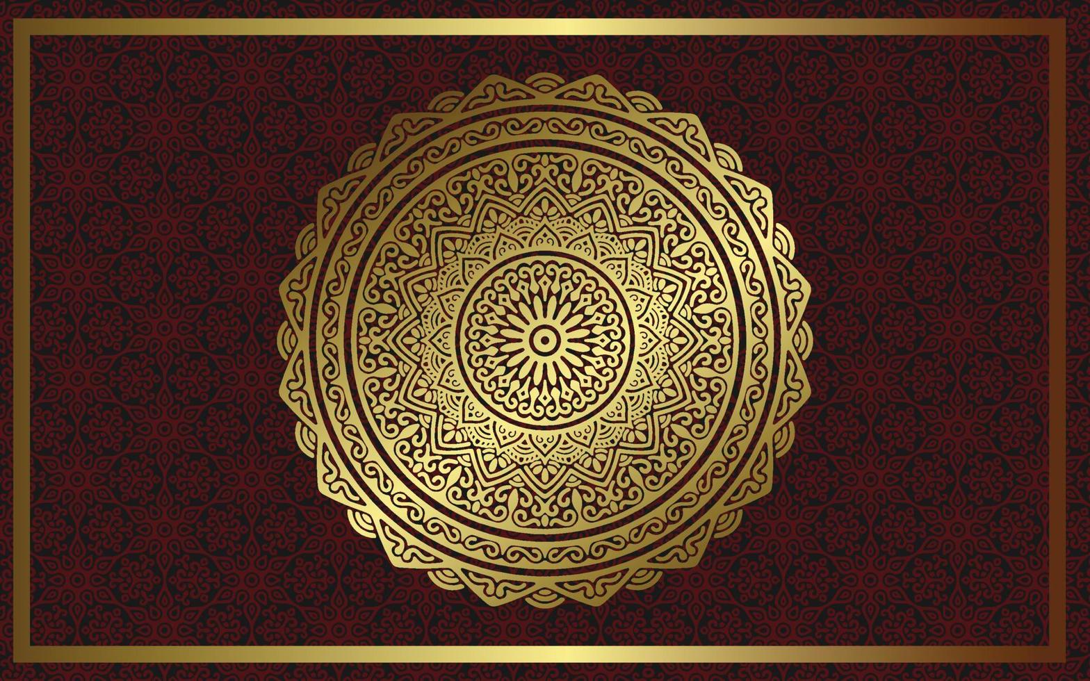 Luxus Gold Mandala verzierten Hintergrund für Hochzeitseinladung, Buchcover vektor