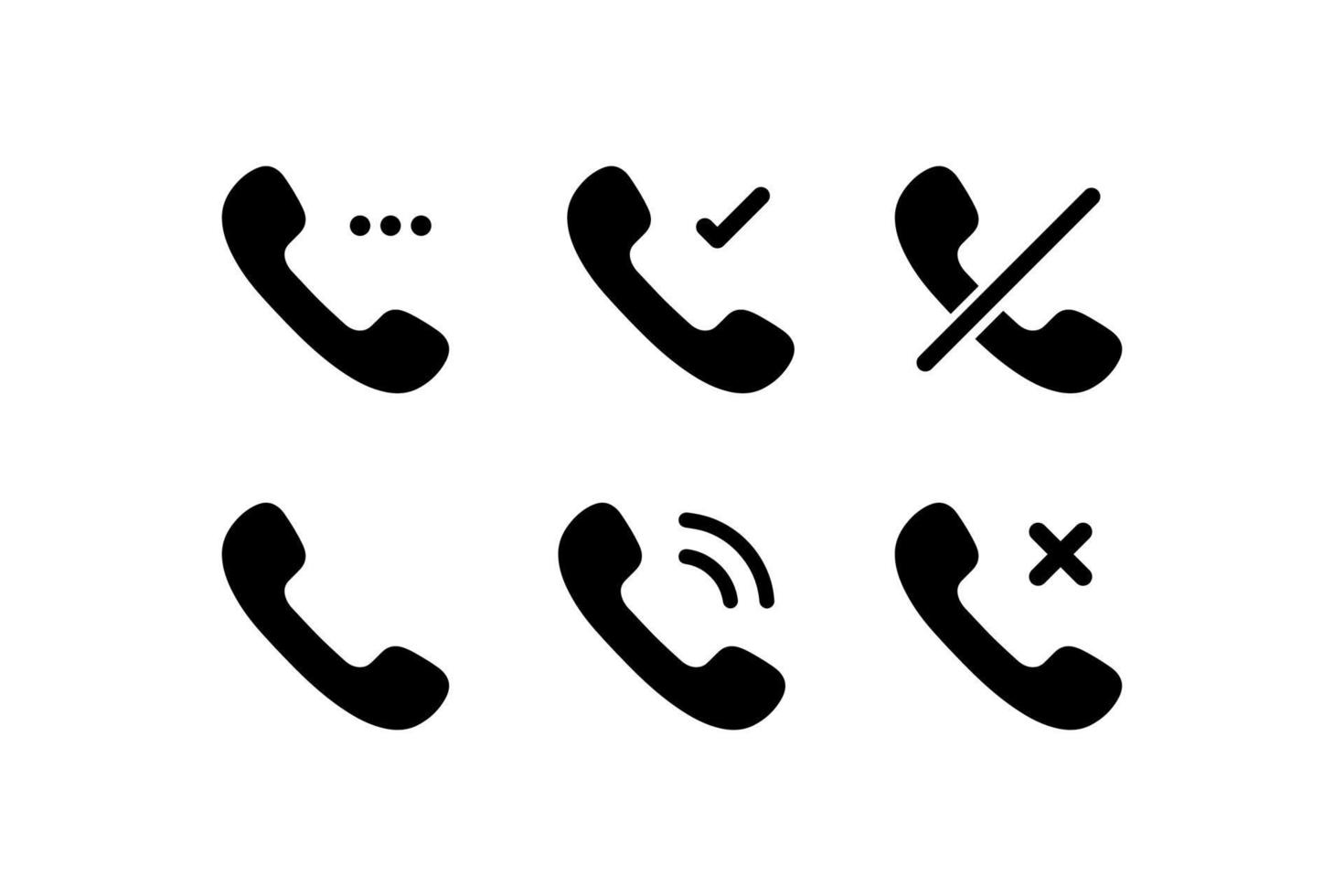 uppsättning telefon olika ikoner. vektor illustration