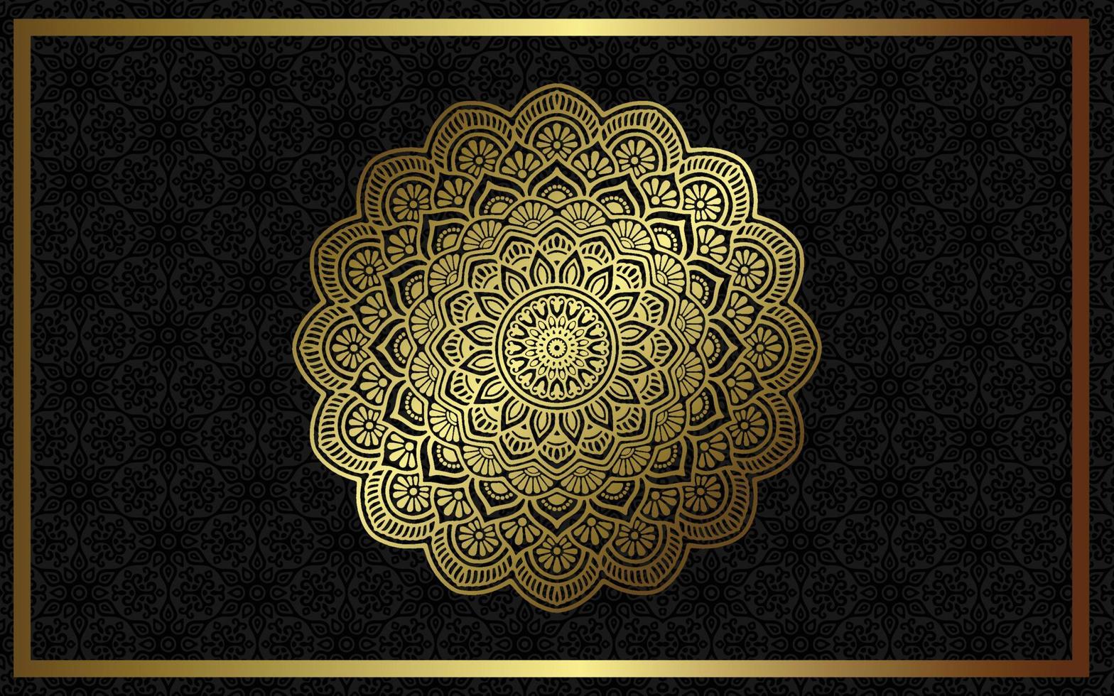 Luxus-Mandala-Hintergrund mit goldenem Arabeskenmuster arabisch-islamischer Oststil. Dekoratives Mandala im Ramadan-Stil. Mandala für Print, Poster, Cover, Broschüre, Flyer, Banner vektor