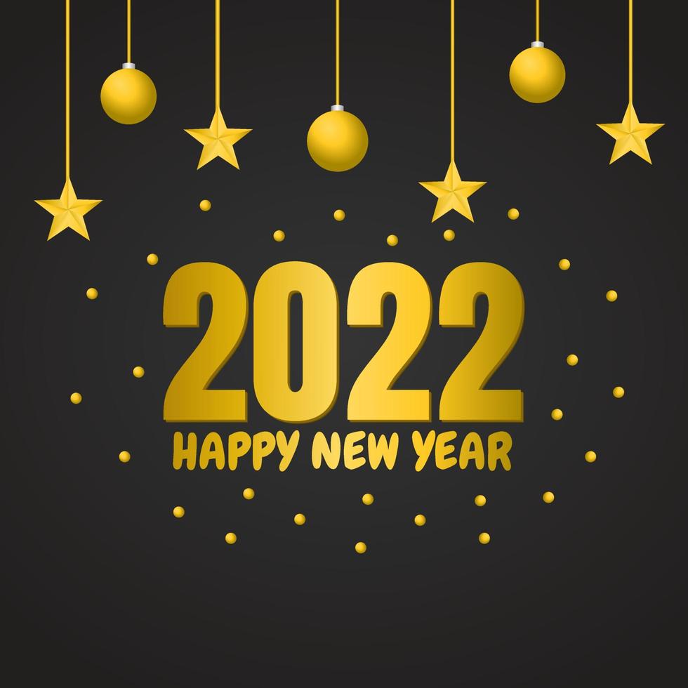 svart färg 2022 nyår hälsning bakgrundsdesign. design för mallar. vektor