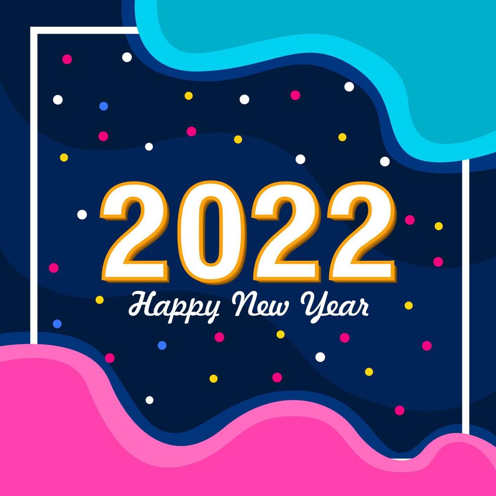 blaue Farbe 2022 Neujahr Glückwunsch Hintergrunddesign. Design für Vorlagen. vektor