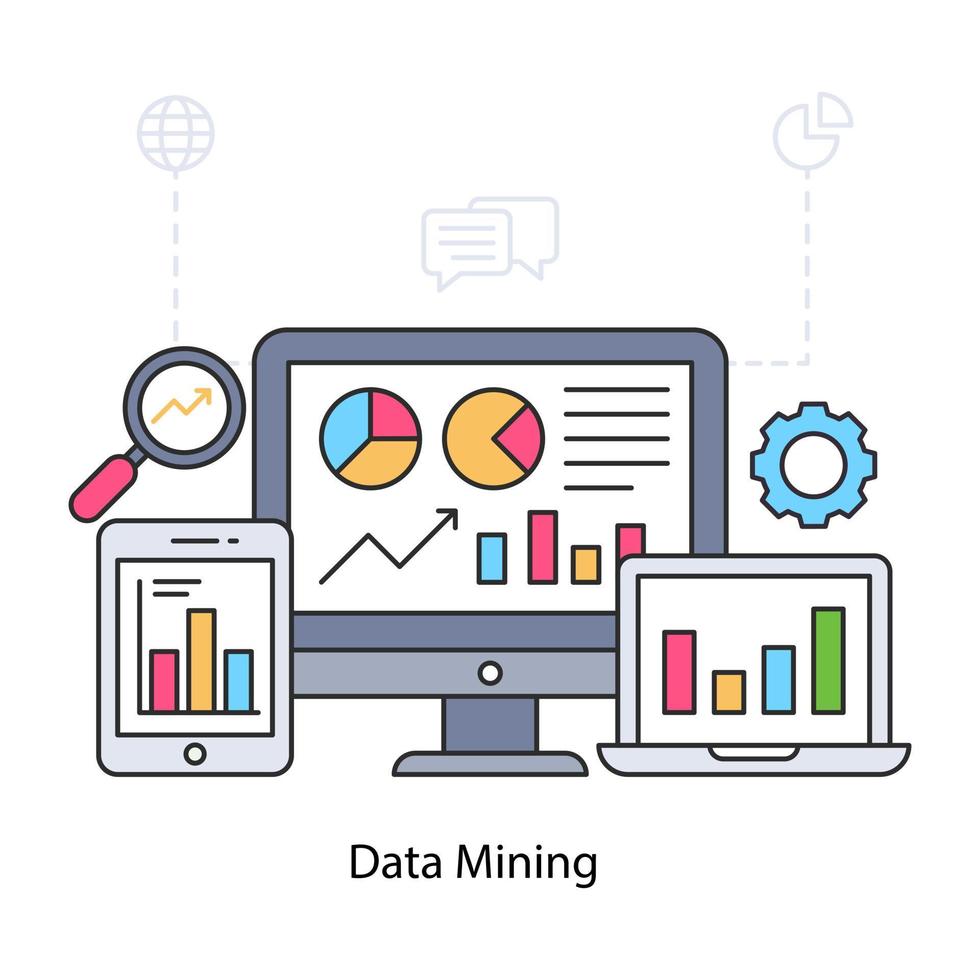 eine perfekte Design-Darstellung von Data Mining vektor