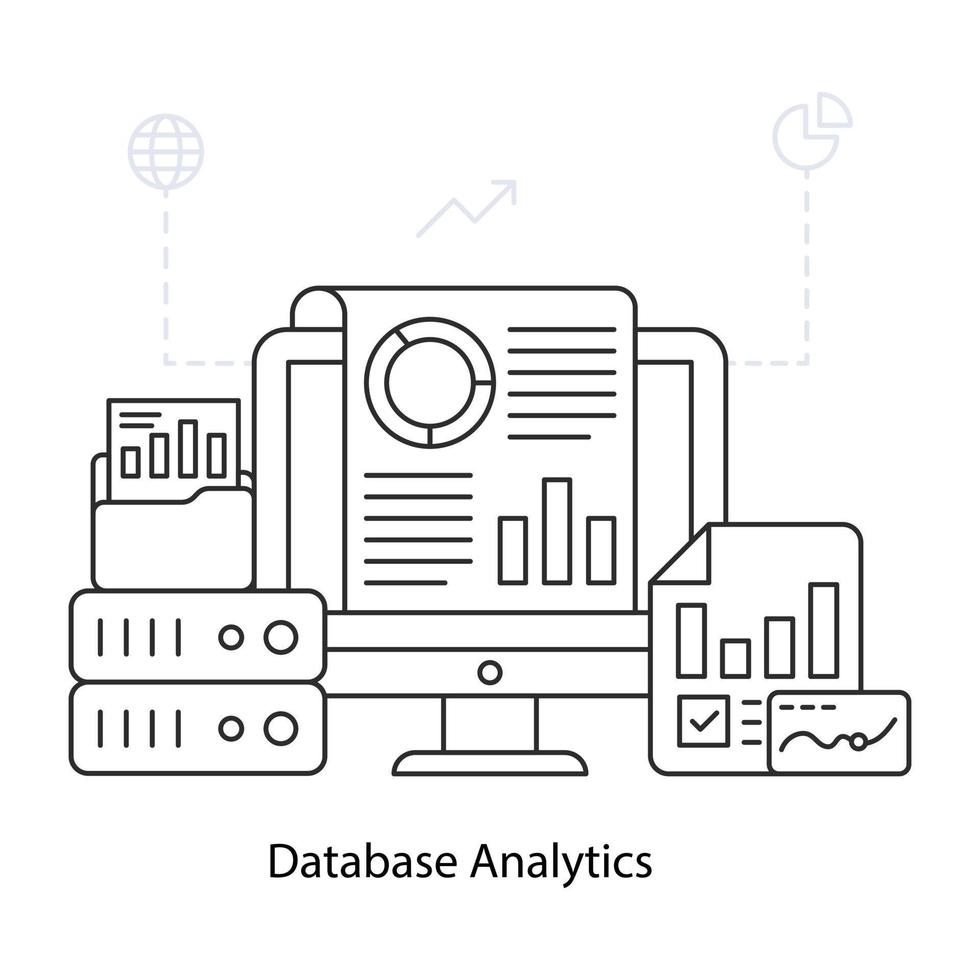 en perfekt designillustration av databasanalys vektor