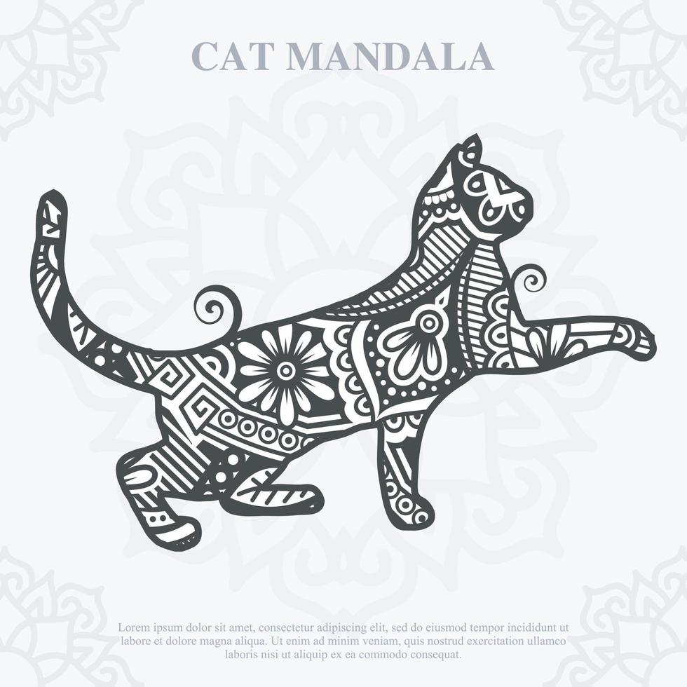 Katzenmandala. Vintage dekorative Elemente. orientalisches Muster, Vektorillustration. vektor