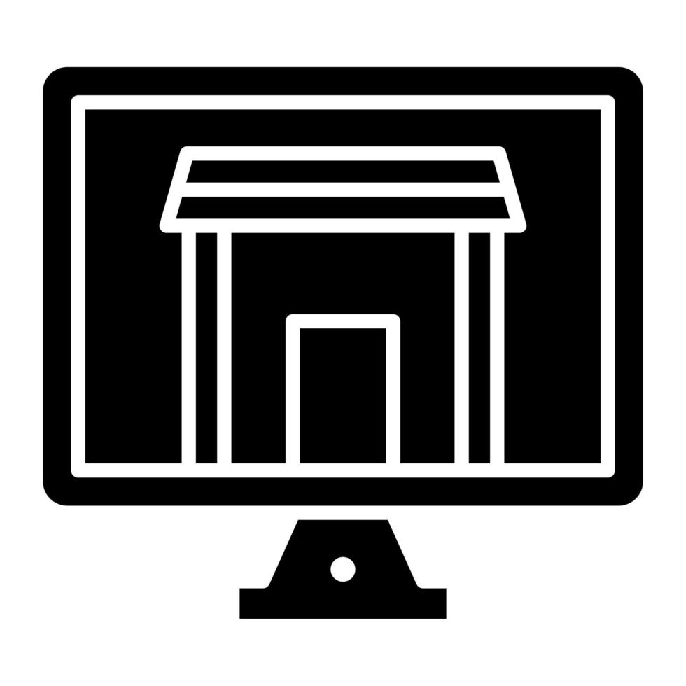 Symbol für Online-Shop-Glyphe vektor