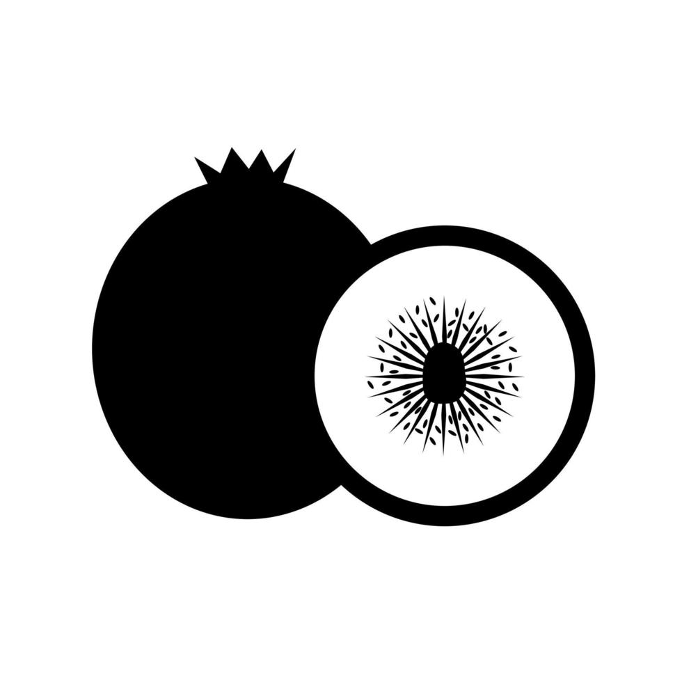 kiwifrukt siluett. kiwi frukt vektor. vektor