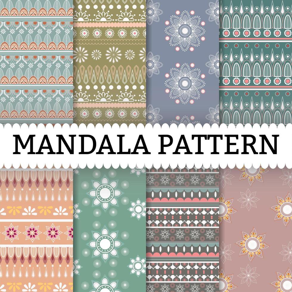 Mandala-Muster gesetzt Hintergrund vektor