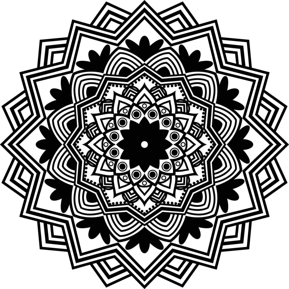 svart mandala för design vektor