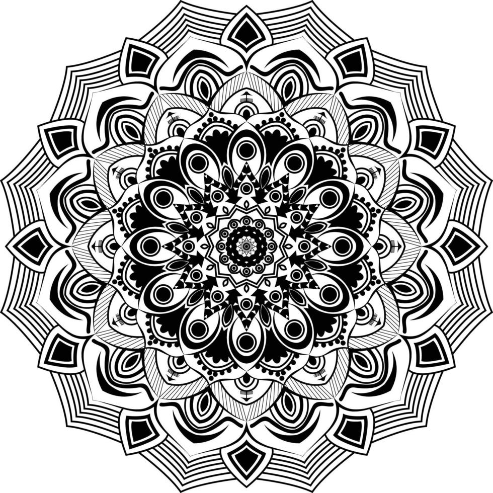 schwarzes Mandala für Design vektor