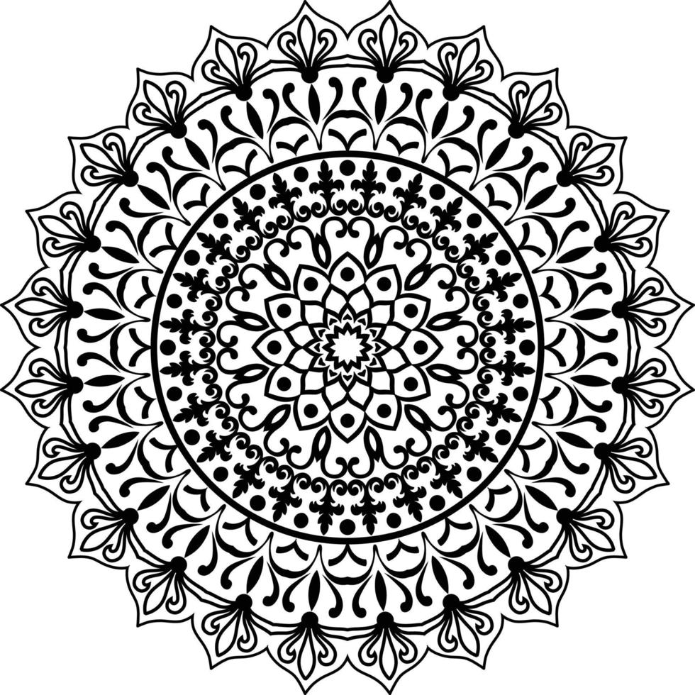 schwarzes Mandala für Design vektor