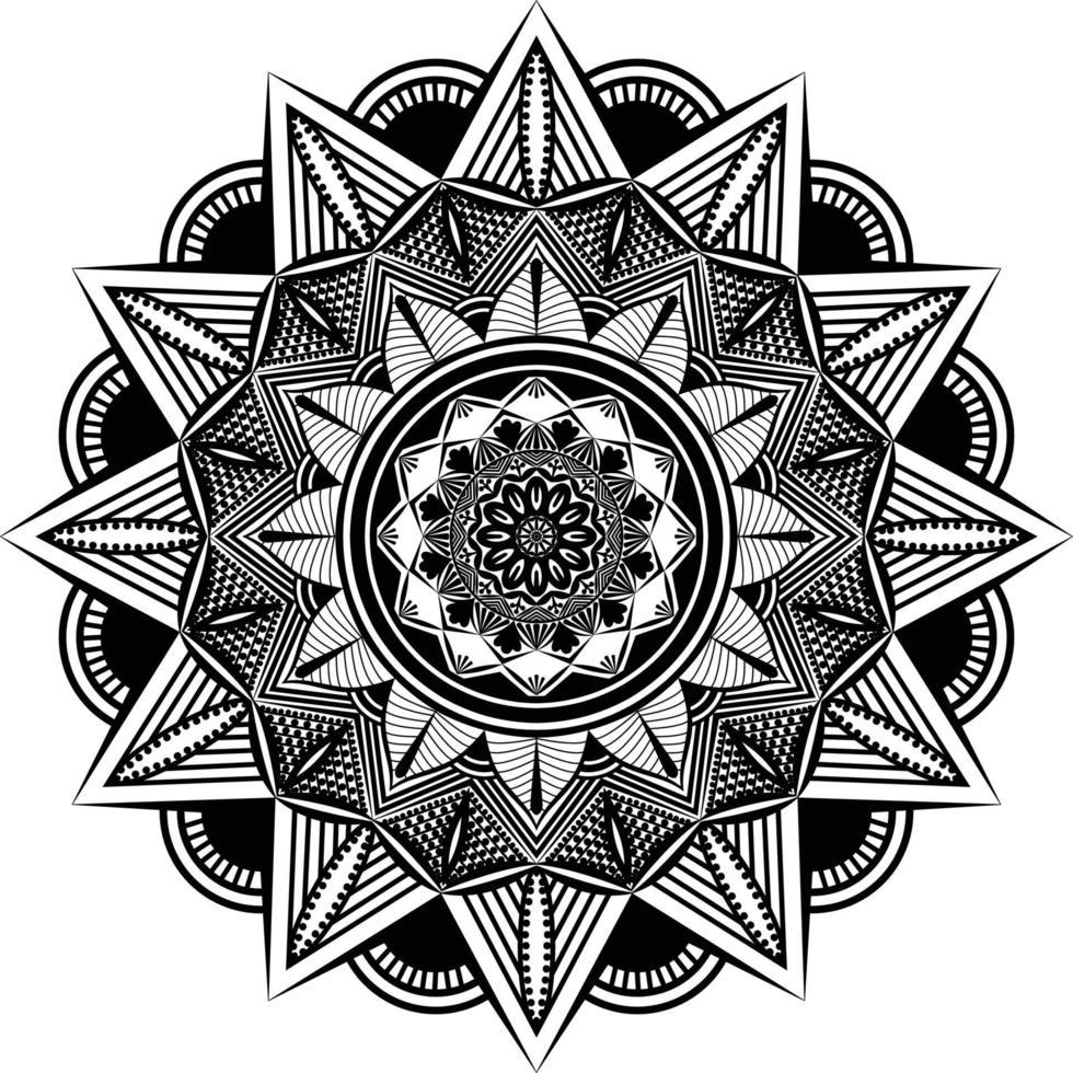 schwarzes Mandala für Design vektor