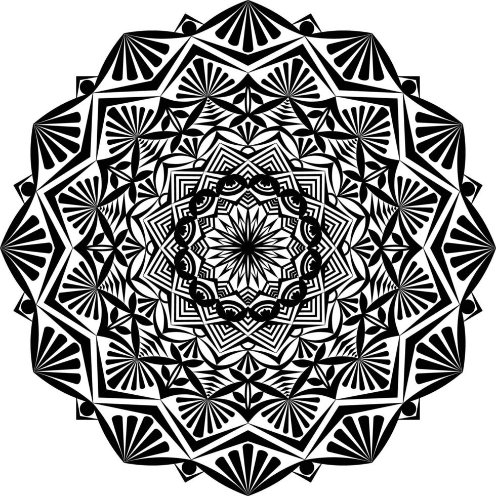 schwarzes Mandala für Design vektor