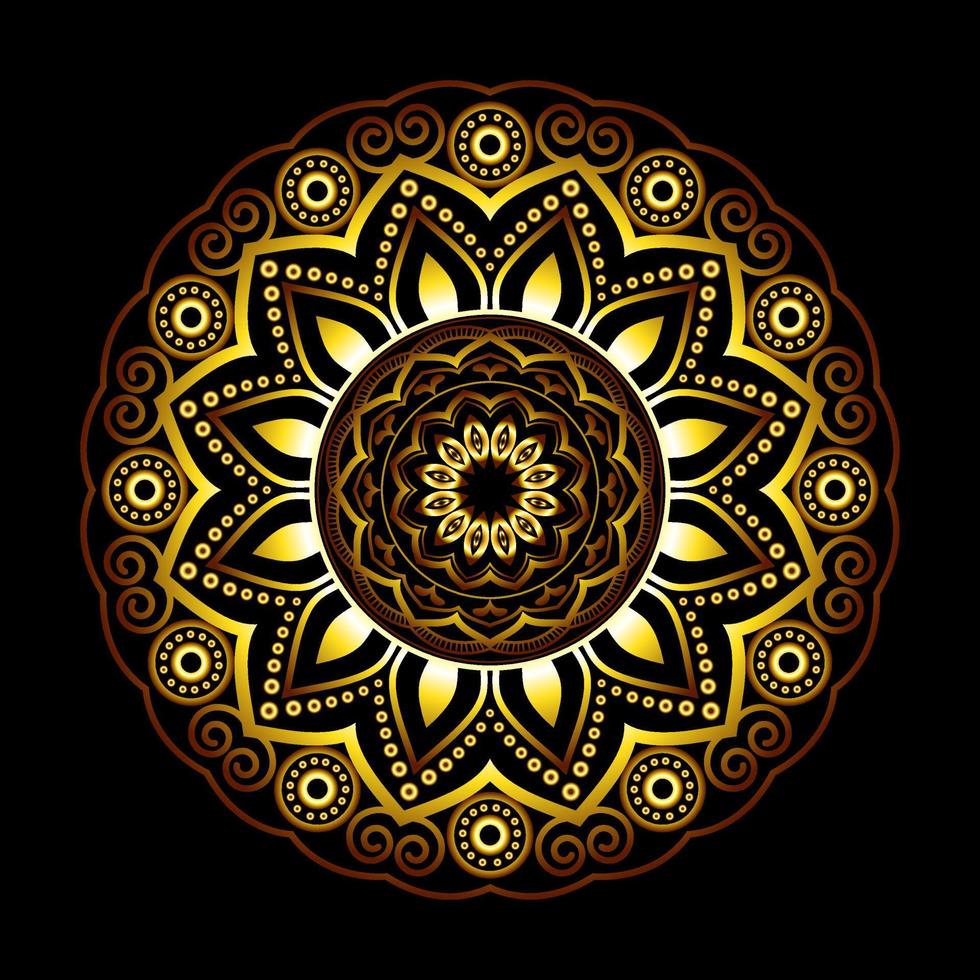 Goldfarbenes Luxus-Mandala-Design vektor