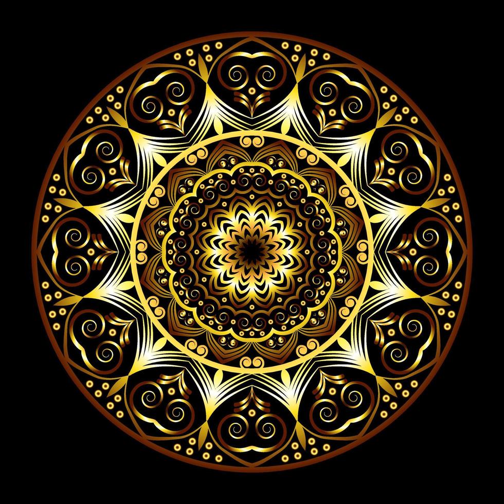 luxuriöses goldenes mandala vektor