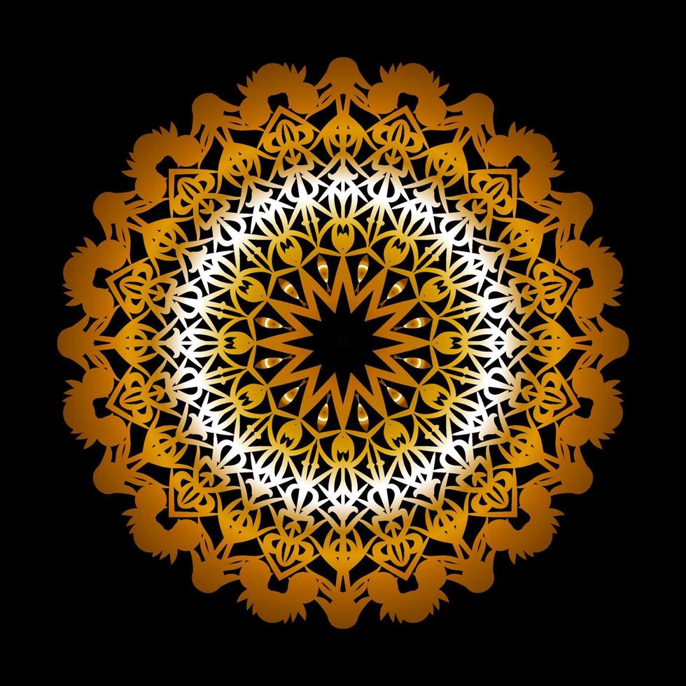 lyxig mandala bakgrundsdesign med gyllene arabeskmönster vektor
