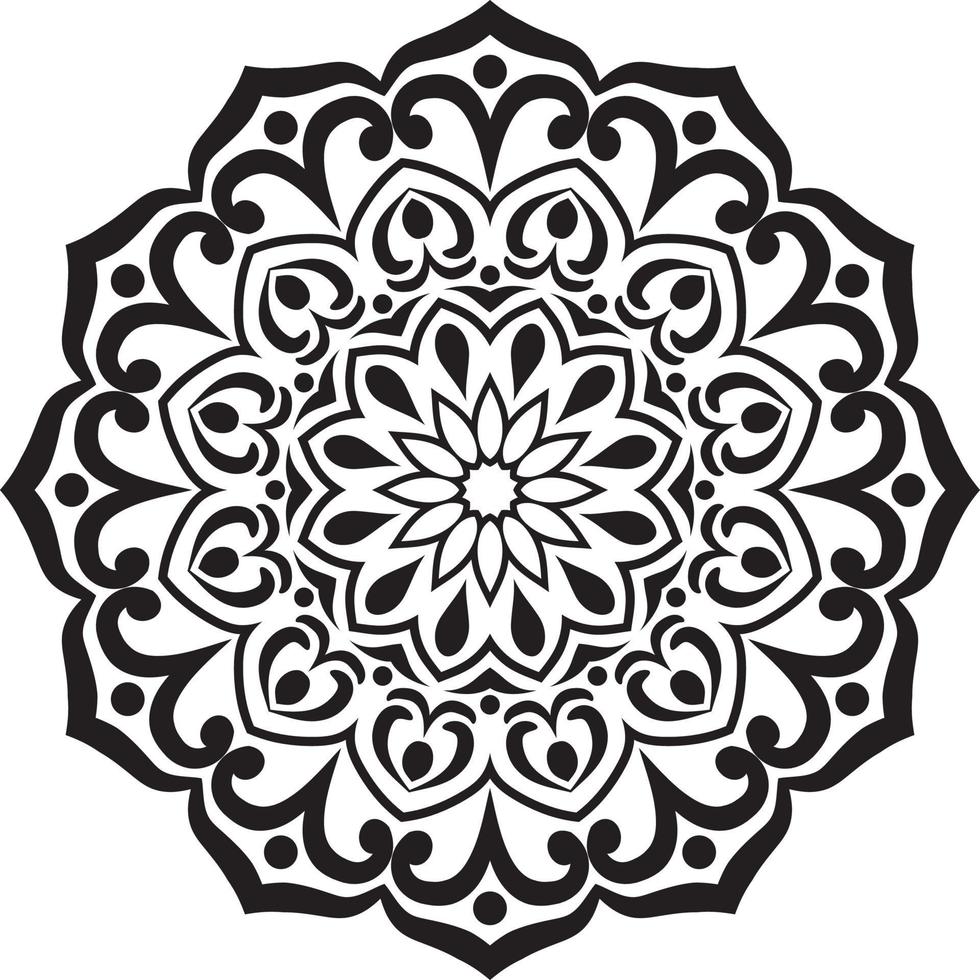 svart mandala för design vektor