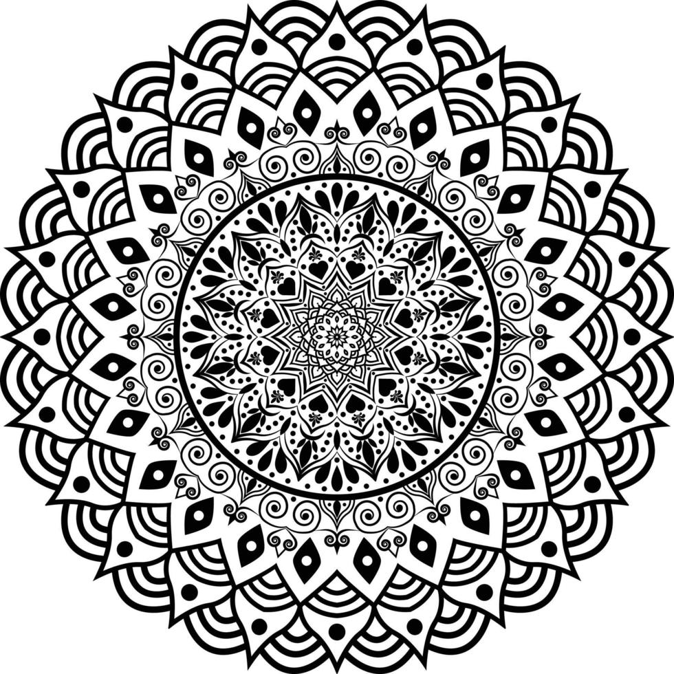 schwarzes Mandala für Design vektor