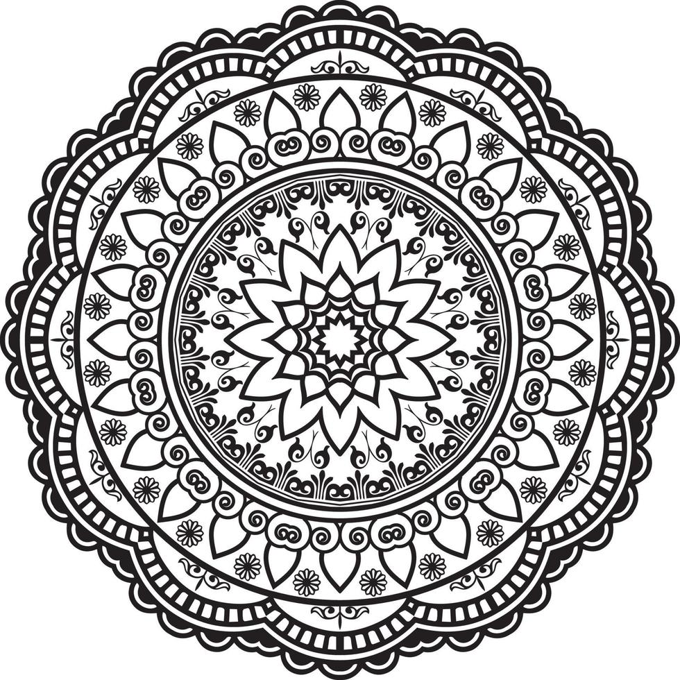 schwarzes Mandala für Design vektor